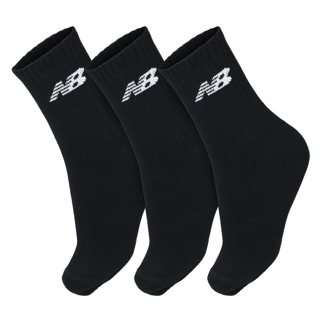 Meia New Balance Lifestyle Basic 35 ao 38 - Pack com 3 Pares - Preta
