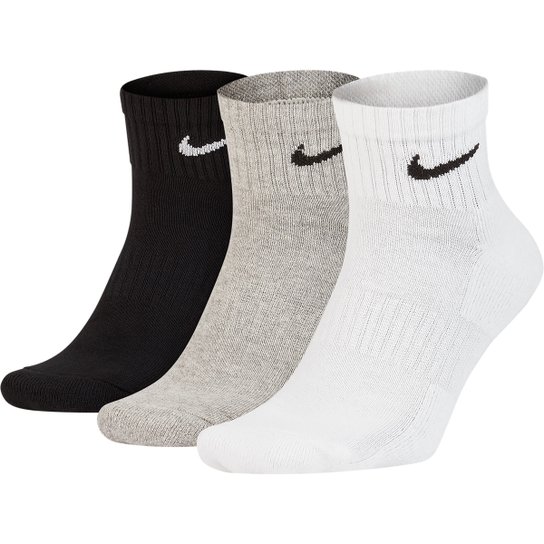 Meia Nike Cano Médio Everyday Cushion Pacote C/ 3 Pares - Preto+Cinza é ruim? Meia Nike Cano Médio Everyday Cushion Pacote C/ 3 Pares - Preto+Cinza é boa?