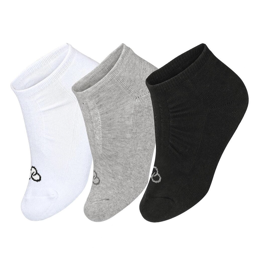 Meia Olympikus Cano Invisível 33 ao 38 Pack Com 3 Pares Branco Preto e Cinza