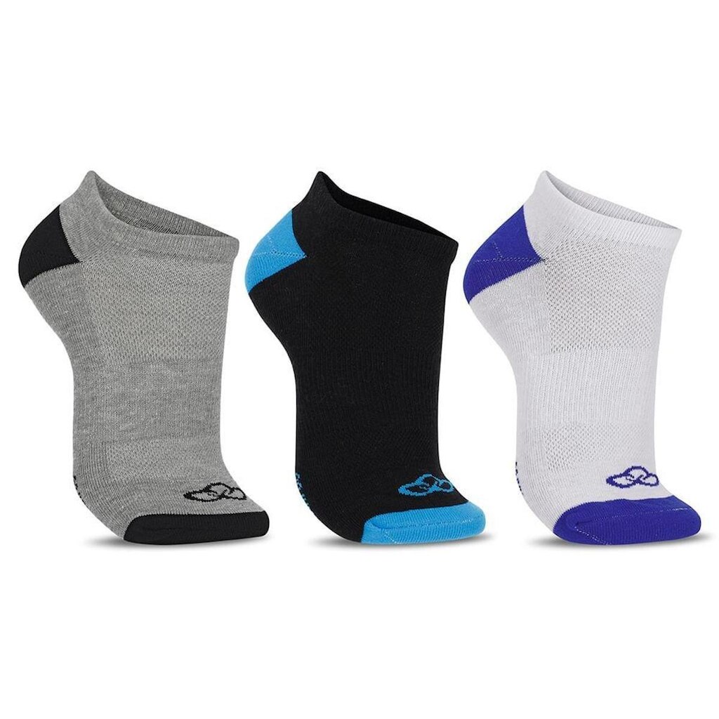 Meia Olympikus Cano Invisível pacote c/ 3 pares Masculino