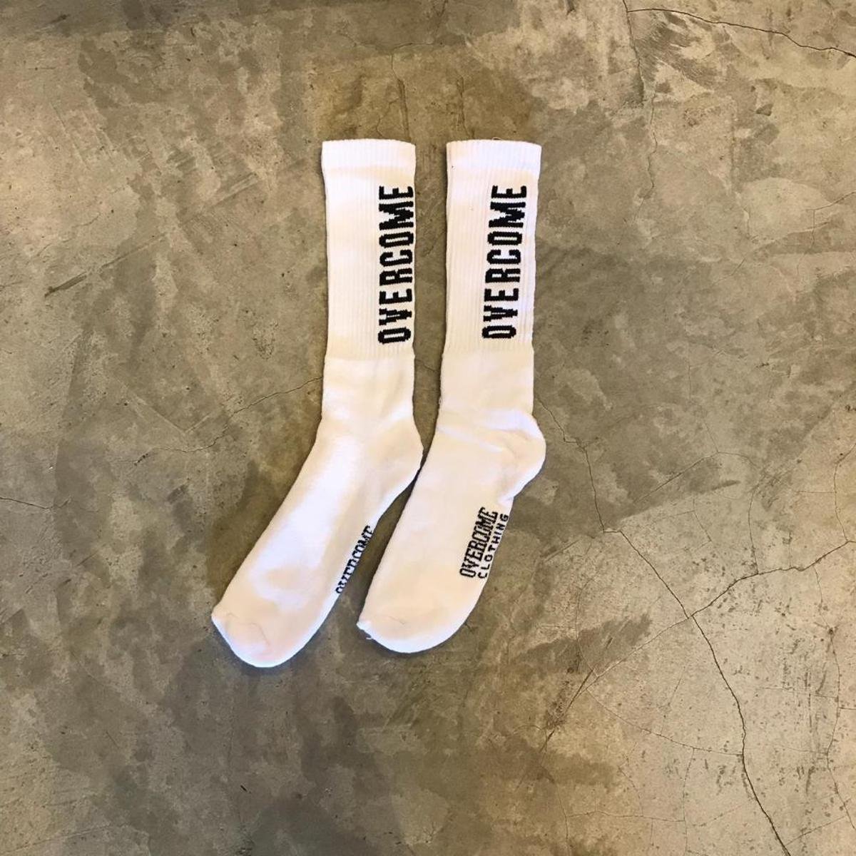 Meia Overcome "Clothing" Branca - Branco | Netshoes