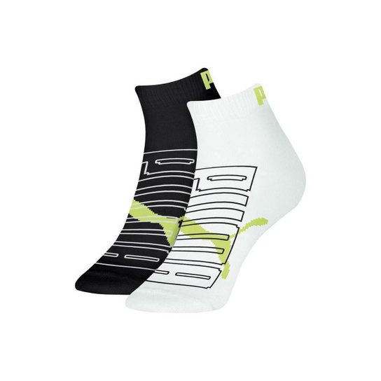 Meia Puma Cano Baixo Kit c/ 2 Pares Masculino - Branco+Preto Menor preço em Meia Puma Cano Baixo Kit c/ 2 Pares Masculino - Branco+Preto