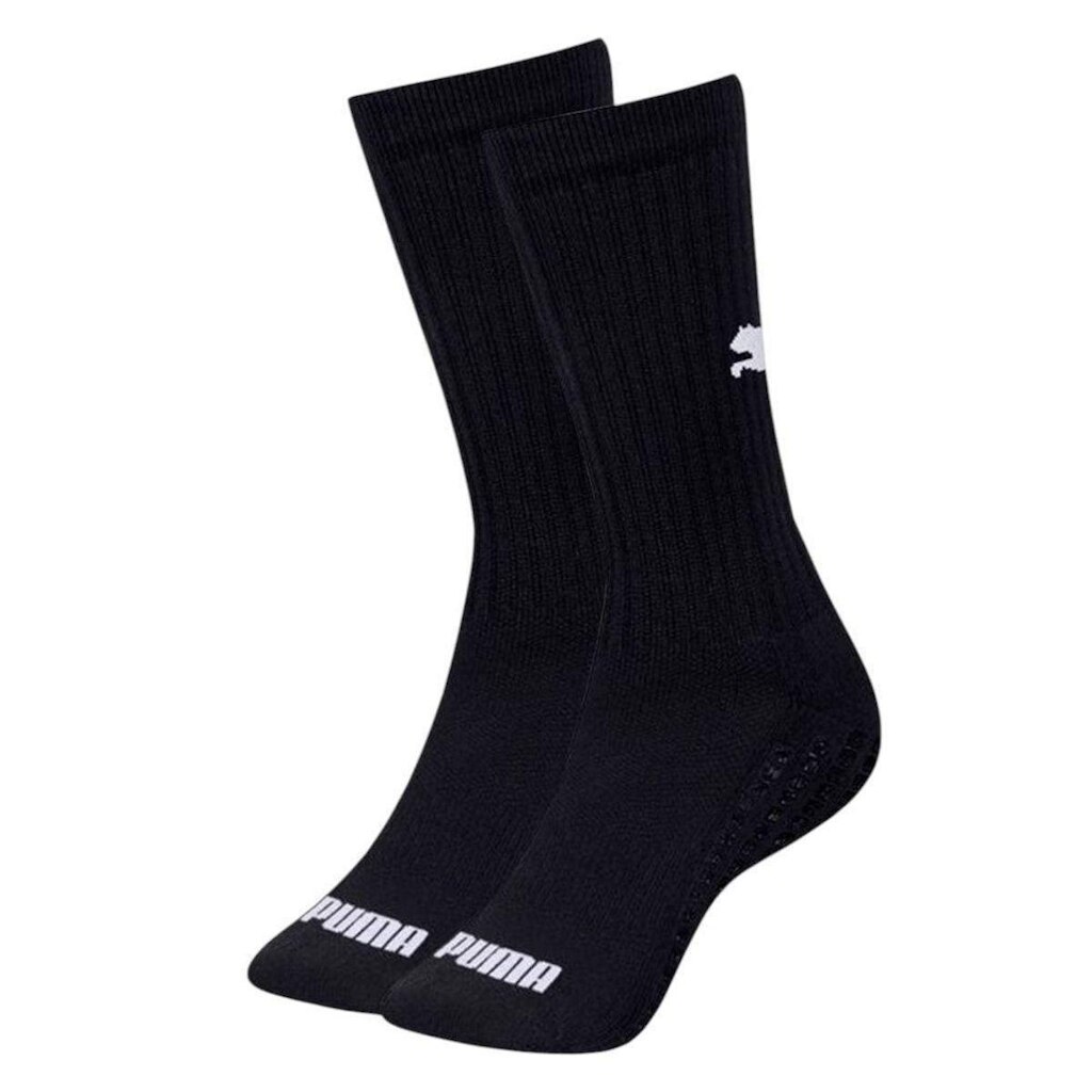 Meia Puma Traction Antiderrapante Masculina - Preto e Branco 39-43