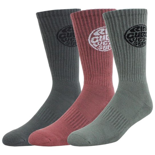 Meia Rip Curl Wetty Crew Kit com 3 Pares Importada