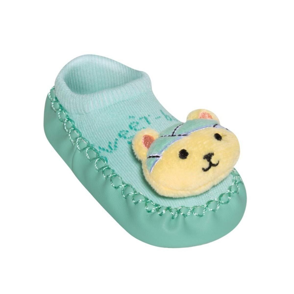 Meia Sapatinho Antiderrapante Bebê Selene 1815 - Verde | Netshoes