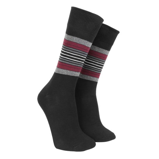 Menor preço em Meia Social Shoestock Sportwear Listras Masculina - Preto