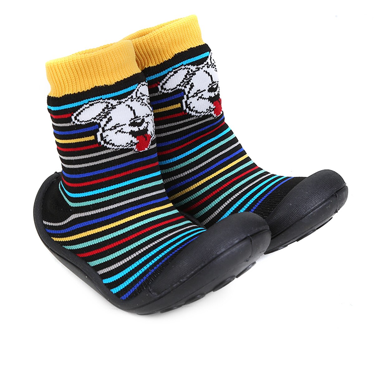 Meia Sola Comfort Infantil Klin Listrada Masculina - Preto+Amarelo |  Netshoes