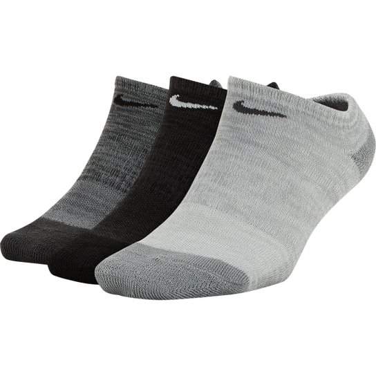 Meia Soquete Nike Everyday Cushion Pacote c/ 3 Pares - Branco e Cinza Menor preço em Meia Soquete Nike Everyday Cushion Pacote c/ 3 Pares - Branco e Cinza