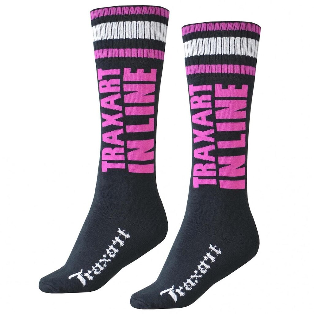Meia Traxart Inline Listra Cinza e Rosa - DY-044