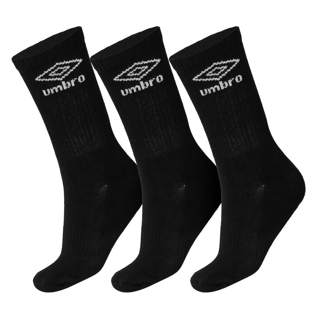 Meia Umbro Cano Longo 39 ao 43 - Pack com 03 Pares - Preto