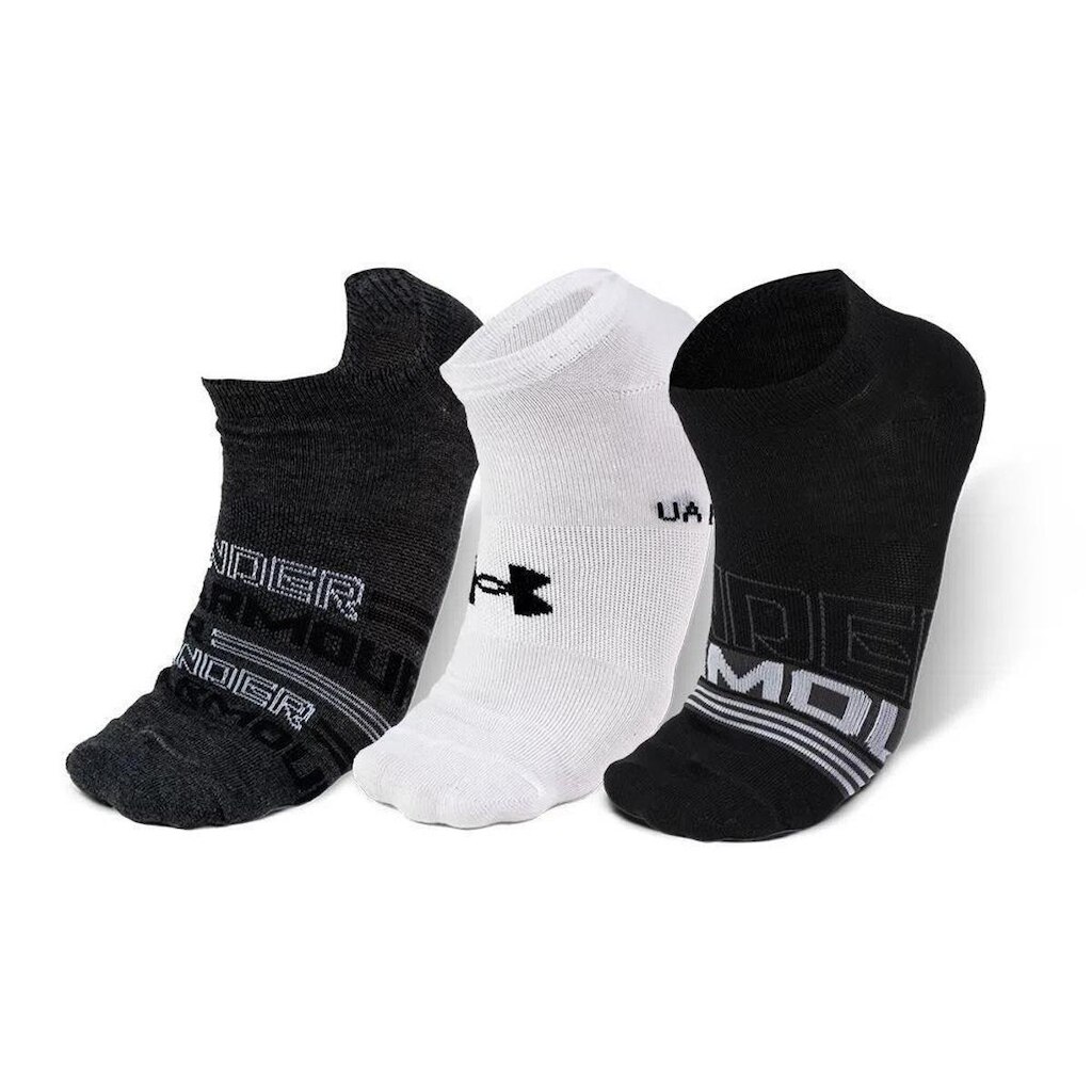 Meia Under Armour Essential Invisivel 3 Pares - Preto Preto M
