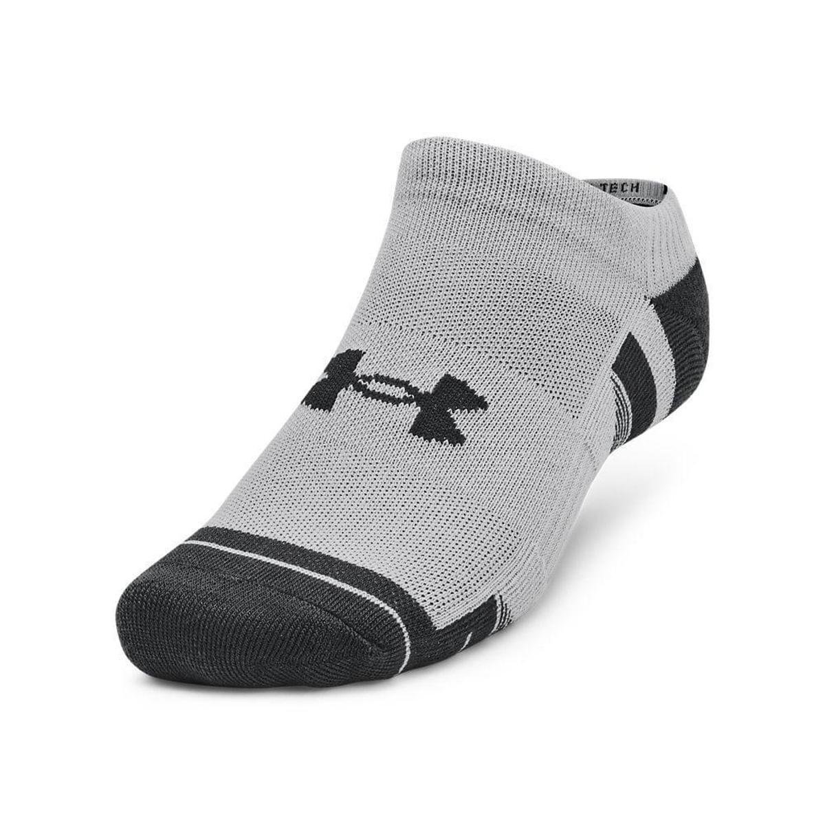 Meia Under Armour Performance Tech - Pacote com 3 Pares M Cinza