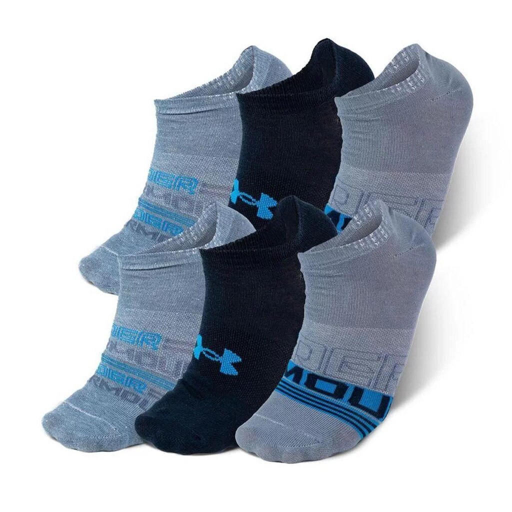 Meia Unissex Under Armour Essentials Invisivel - Pacote Com 6 Pares - Azul