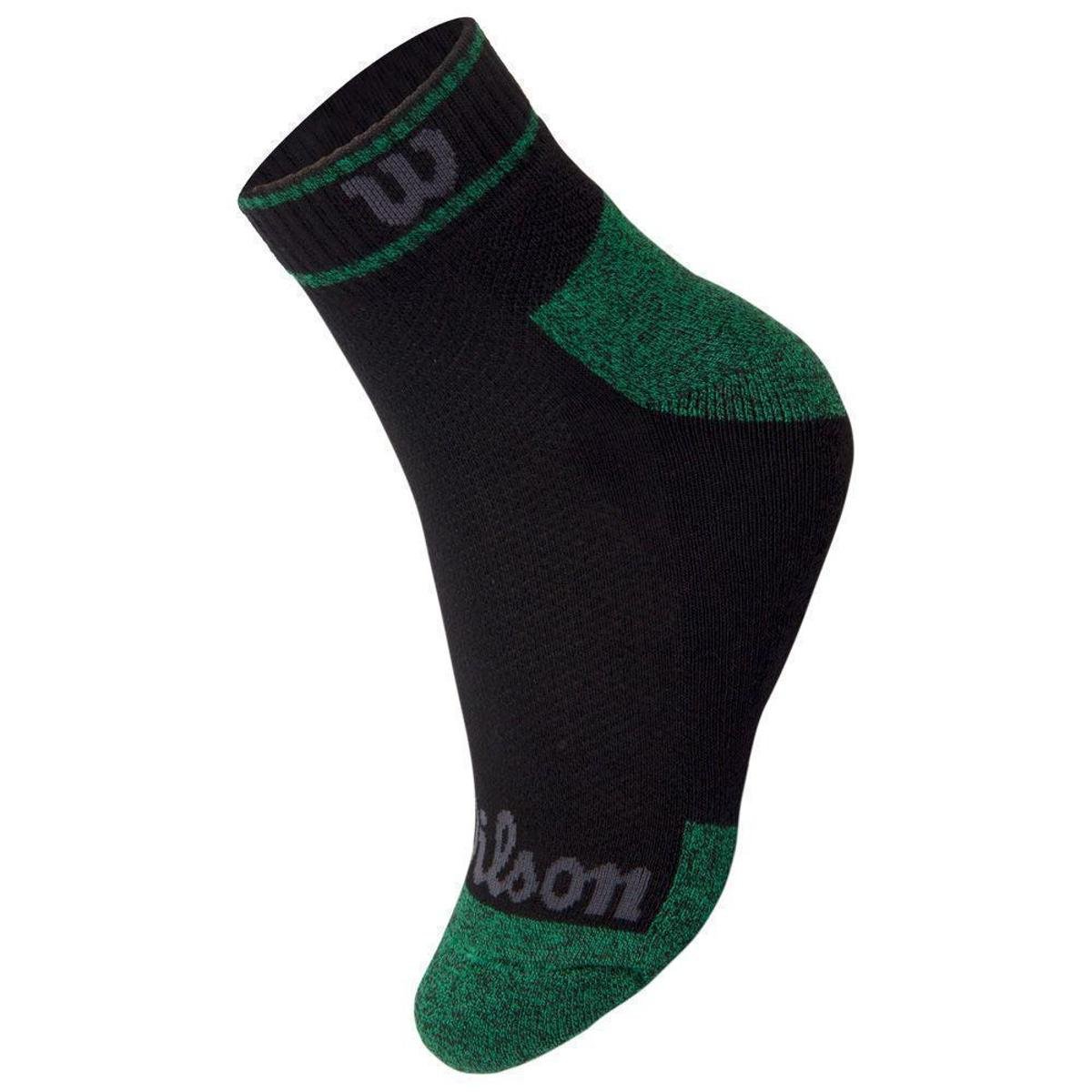 Meia Wilson Active Verde e Preta Pack com 3 Unidades - 35 ao 39 - Preto