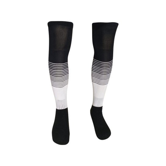 Meião de Futebol Hensou Profissional Degrade Masculino - Preto+Branco Menor preço em Meião de Futebol Hensou Profissional Degrade Masculino - Preto+Branco