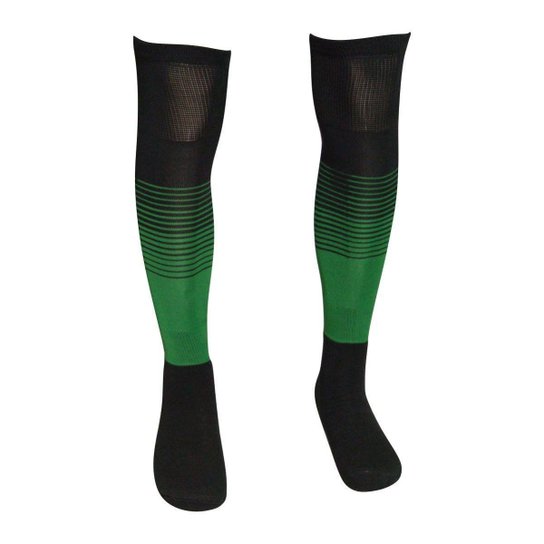 Meião de Futebol Hensou Profissional Degrade Masculino - Preto+verde Menor preço em Meião de Futebol Hensou Profissional Degrade Masculino - Preto+verde