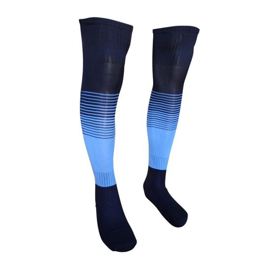 Meião de Futebol Hensou Profissional Degrade Masculino - Preto+Azul claro Menor preço em Meião de Futebol Hensou Profissional Degrade Masculino - Preto+Azul claro
