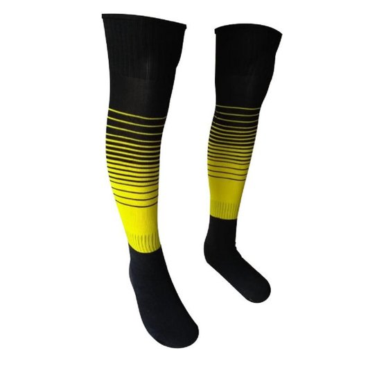 Meião de Futebol Hensou Profissional Degrade Masculino - Preto+Amarelo Menor preço em Meião de Futebol Hensou Profissional Degrade Masculino - Preto+Amarelo