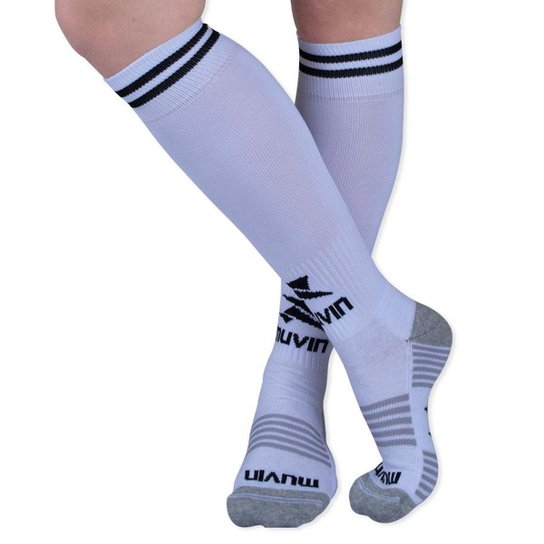 Meião Futebol Confort Juvenil Muvin - Branco+Preto Menor preço em Meião Futebol Confort Juvenil Muvin - Branco+Preto