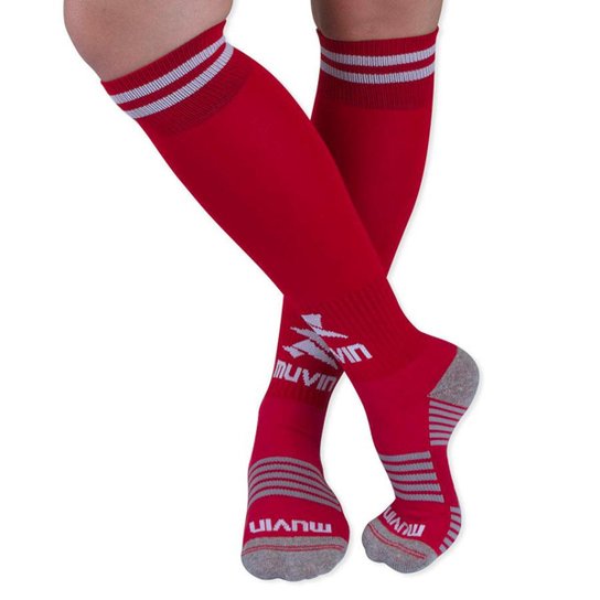 Meião Futebol Confort Juvenil Muvin - Vermelho+Branco Menor preço em Meião Futebol Confort Juvenil Muvin - Vermelho+Branco