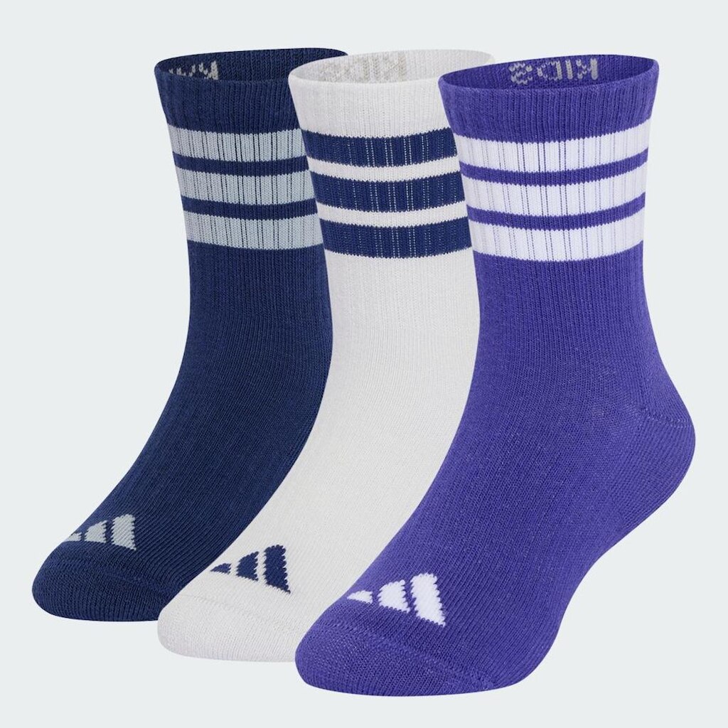 Meias Adidas Acolchoadas Três Listras Infantil (3 Pares)