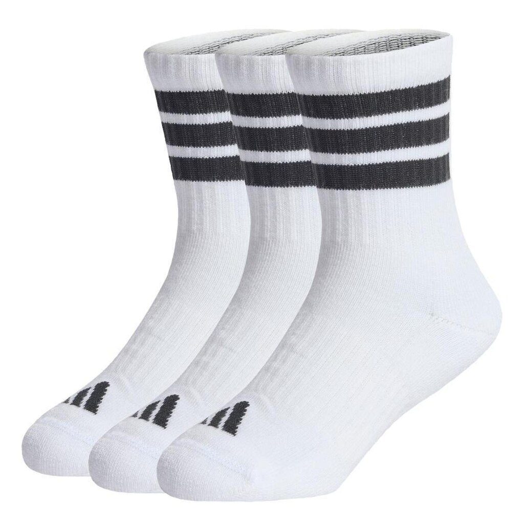 Meias Adidas Acolchoadas Três Listras Infantil (3 Pares)