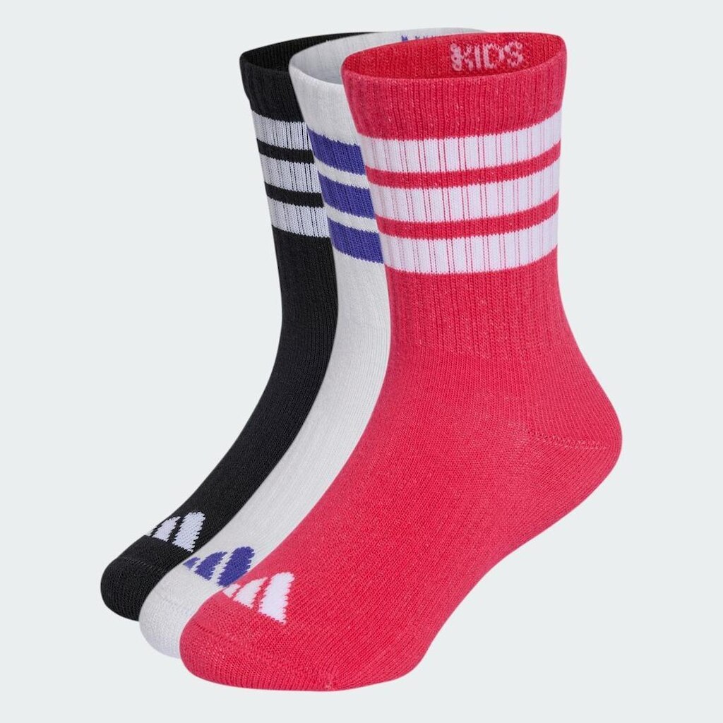Meias Adidas Acolchoadas Três Listras Infantil (3 Pares)