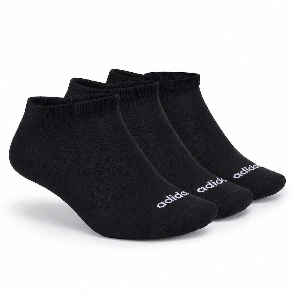 Meias Adidas Cano Baixo Finas Linear 3 Pares Preto