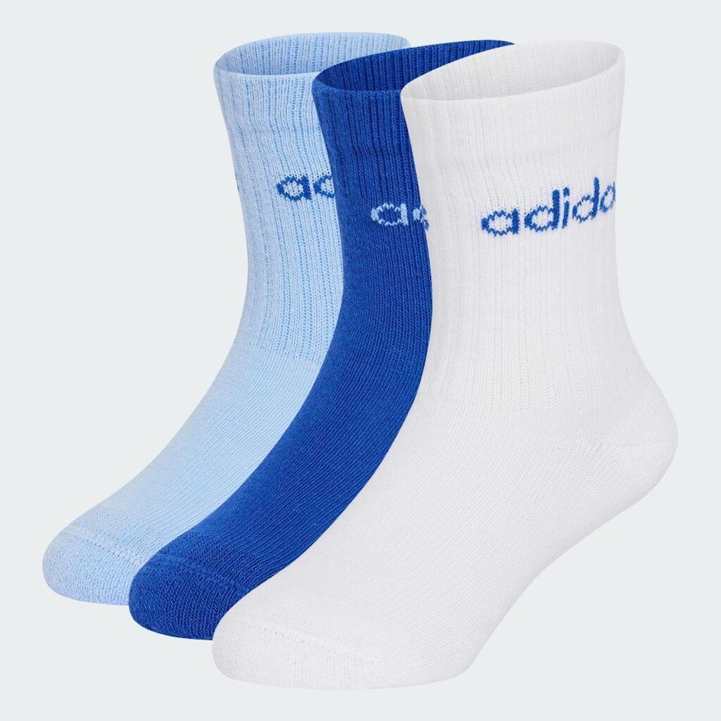 Meias Adidas Cano  Infantis Linear Kids 3 Pares Por Embalagem