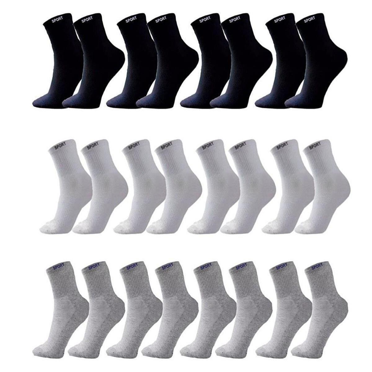 Meias cano longo com 12 pares - Sport Menor preço em Meias cano longo com 12 pares - Sport
