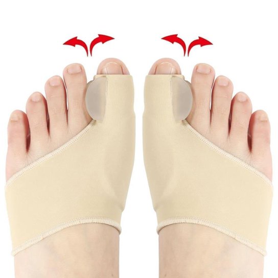 Meias Corretivas Para Joanete Com Separador de Dedos em Silicone Protetor Ortopédico - Bege Menor preço em Meias Corretivas Para Joanete Com Separador de Dedos em Silicone Protetor Ortopédico - Bege