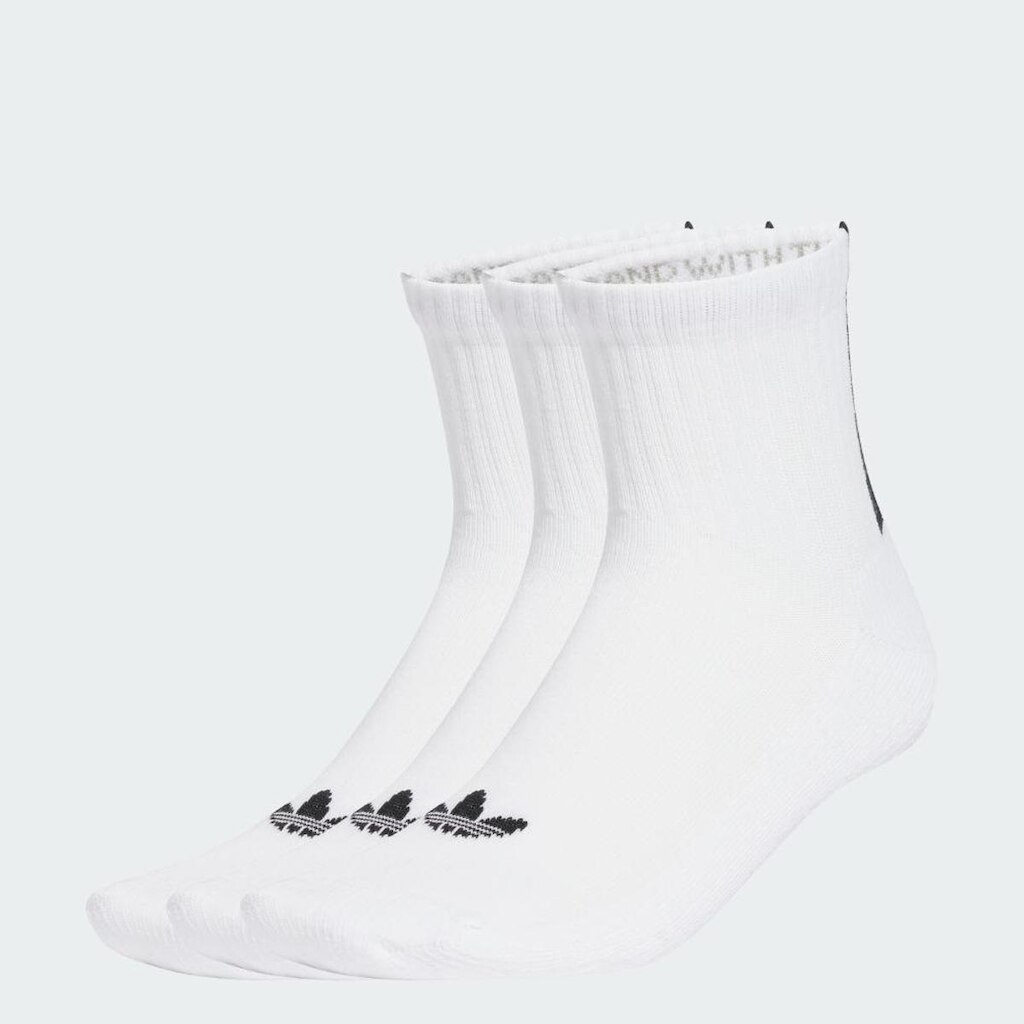 Meias De Comprimento Médio Com Três Listras Traseiras 3 Pares Adidas Unissex