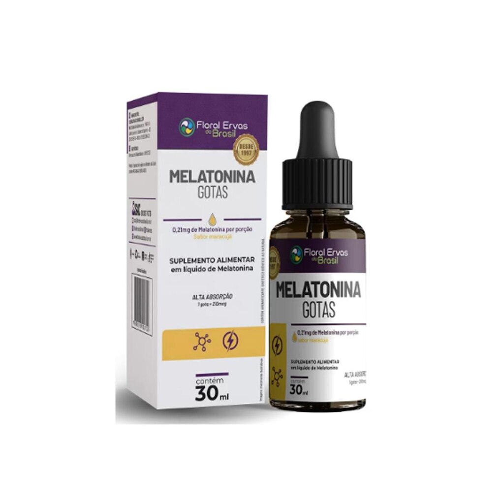 Melatonina Alta Absorção 0,21mcg Maracujá 30ml Floral Ervas