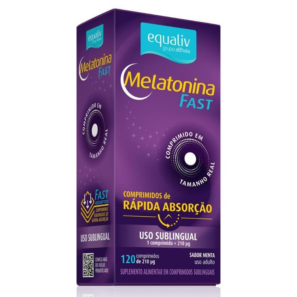 Melatonina Fast 210 Mcg 120 Tabs Sabor Menta - Equaliv