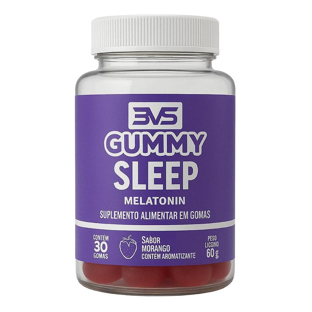 Melatonina Gummy - 100% Natural Produzido Com Pectina E Tapioca - Sabor Morango