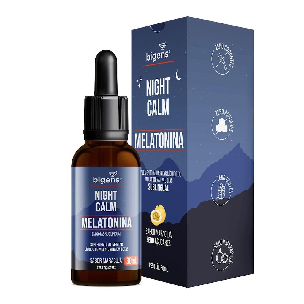 Melatonina Night Calm em Gotas 30ml - Bigens