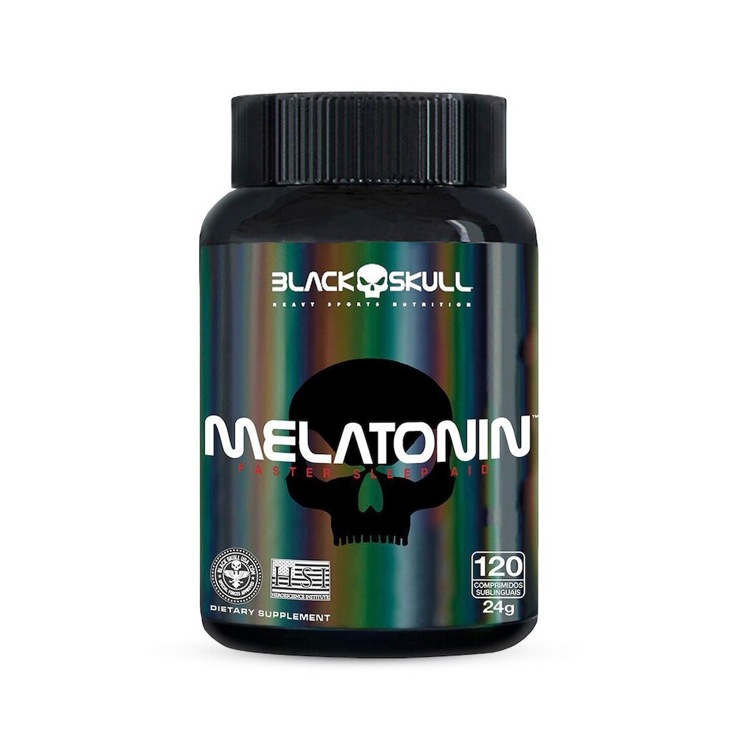 Melatonina Sublingual Black Skull 120 Tabletes