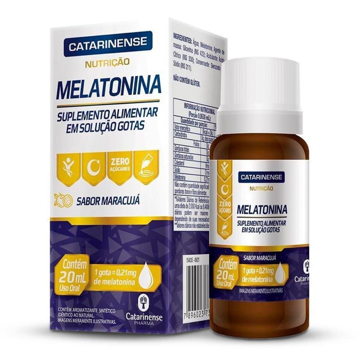 Melatoonina em gotas Catarinense Maracujá 20ml