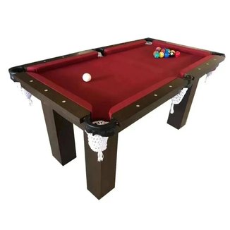 Mesa de Sinuca Snooker Bilhar Engers 0,90x1,60 Base de Pedra Tabaco Tecido Vinho