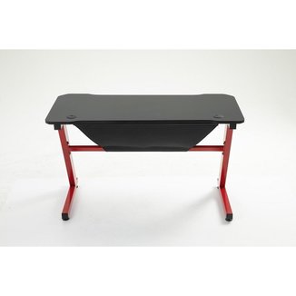 Mesa Gamer Pelegrin PEL-003P Preta e Vermelha Metal e MDF