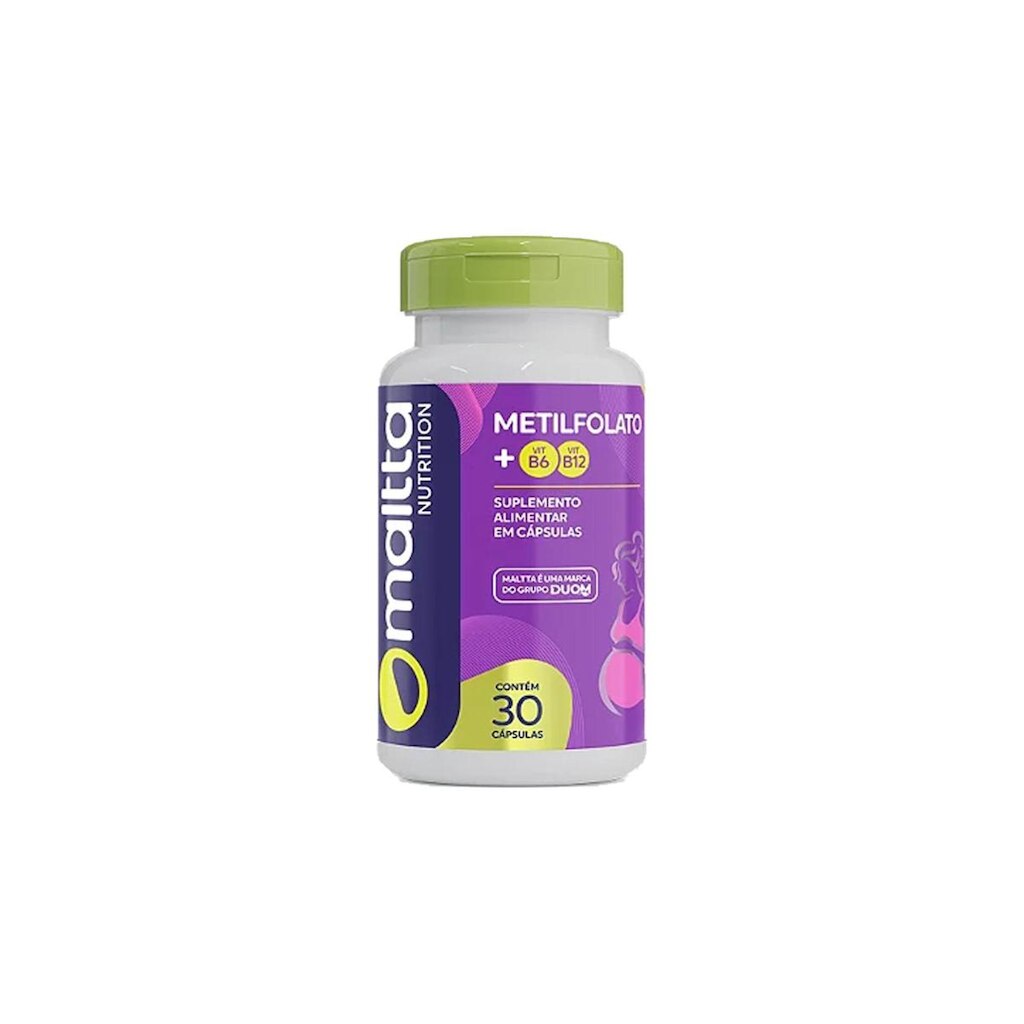 Metilfolato com Vitaminas B6 e B12 30 cápsulas Maltta