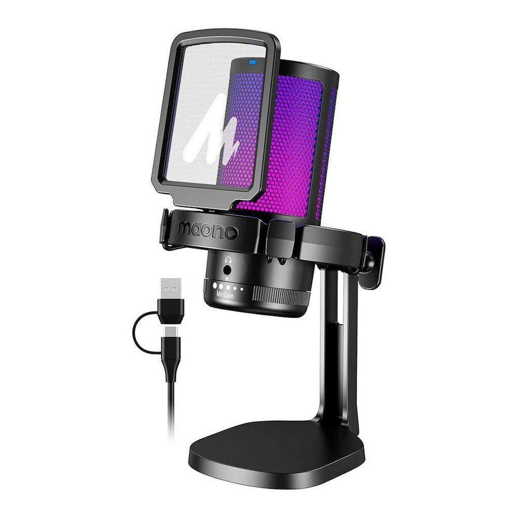 Microfone Gamer Maono DGM20 GamerWave Com Suporte RGB