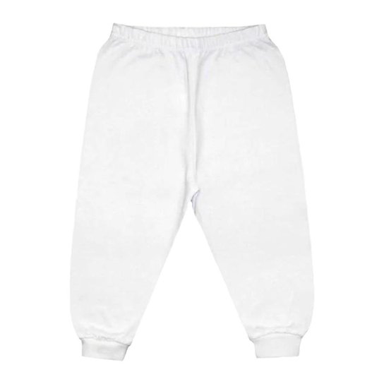 Mijão Culote Calça Vira Sem Pé Para Bebê Algodão Menino - Branco Menor preço em Mijão Culote Calça Vira Sem Pé Para Bebê Algodão Menino - Branco