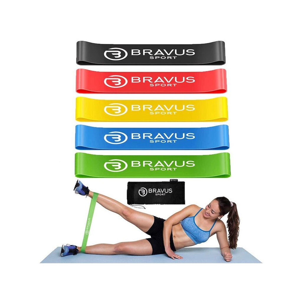 Mini Bands Bravus Sport Diferentes Resistências e Sacolinha