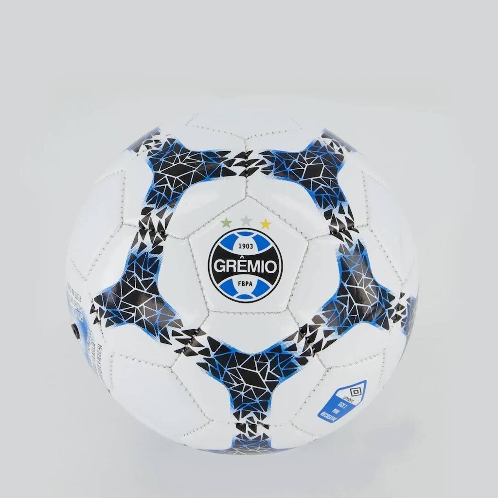 Mini Bola Umbro Grêmio 2023 Branca Preta e Azul