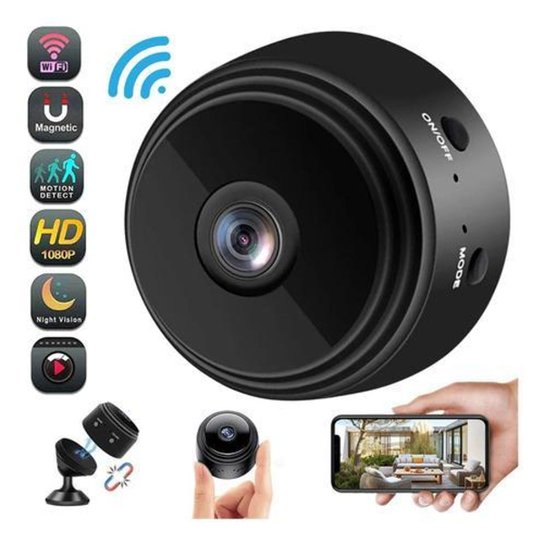 Mini Câmera de Segurança HD Wifi Sem Fio Discreta e Espiã Câmera Espiã - Preto Menor preço em Mini Câmera de Segurança HD Wifi Sem Fio Discreta e Espiã Câmera Espiã - Preto