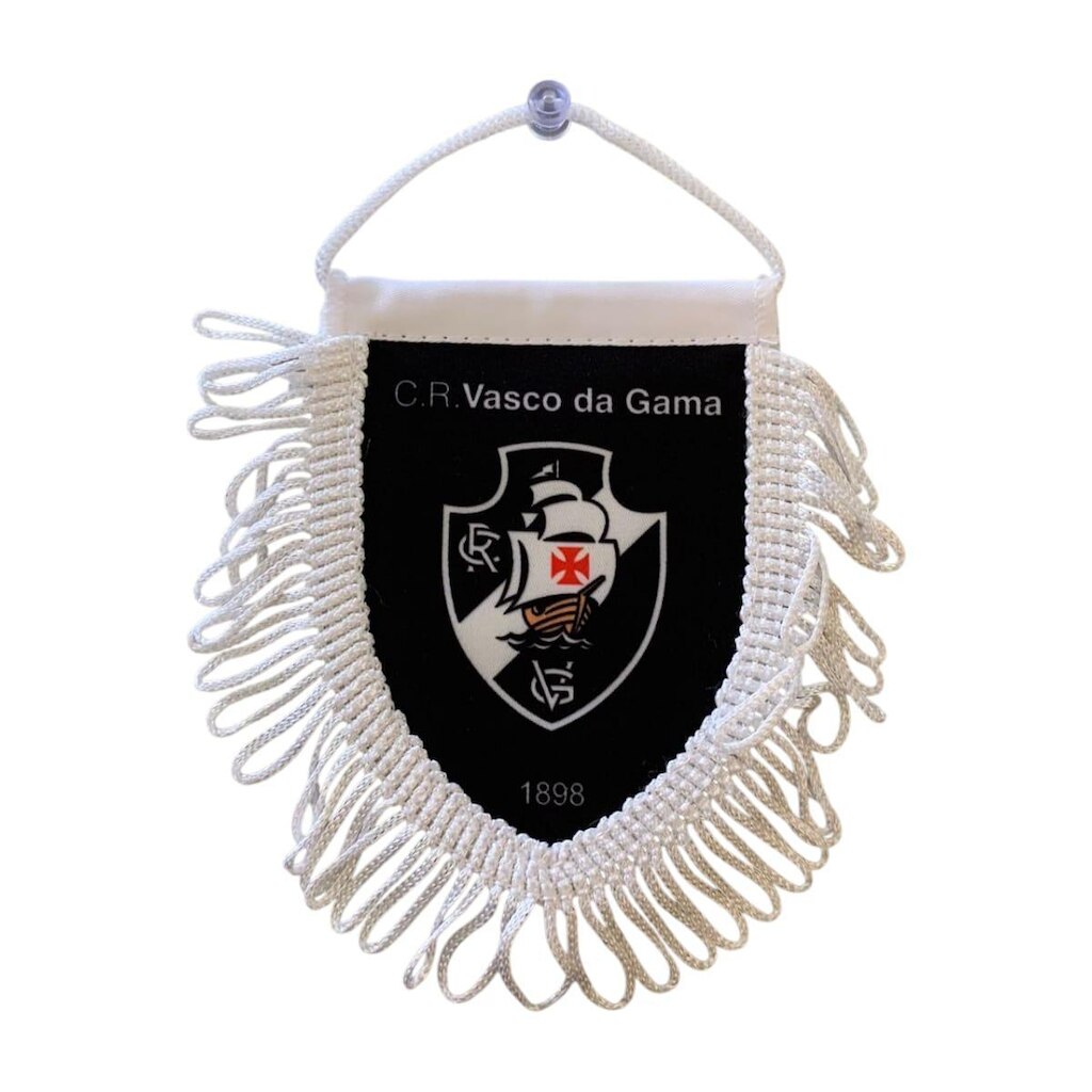 Mini Flâmula Oficial Vasco da Gama com franja e ventosa