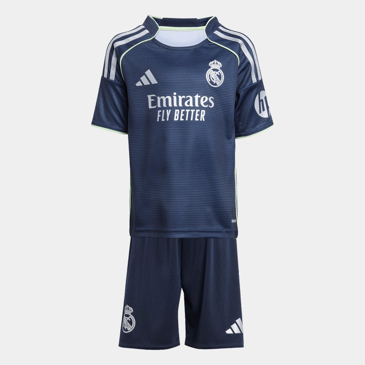 Mini Kit Infantil Real Madrid Away 25/26 s/n Torcedor Adidas Menor preço em Mini Kit Infantil Real Madrid Away 25/26 s/n Torcedor Adidas
