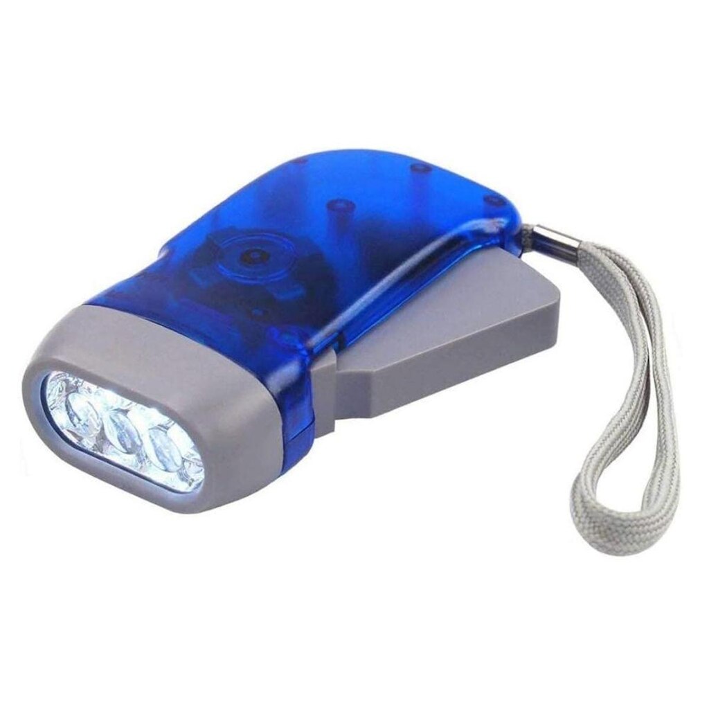 Mini Lanterna Dínamo Portátil 3 LEDs com Carga Manual