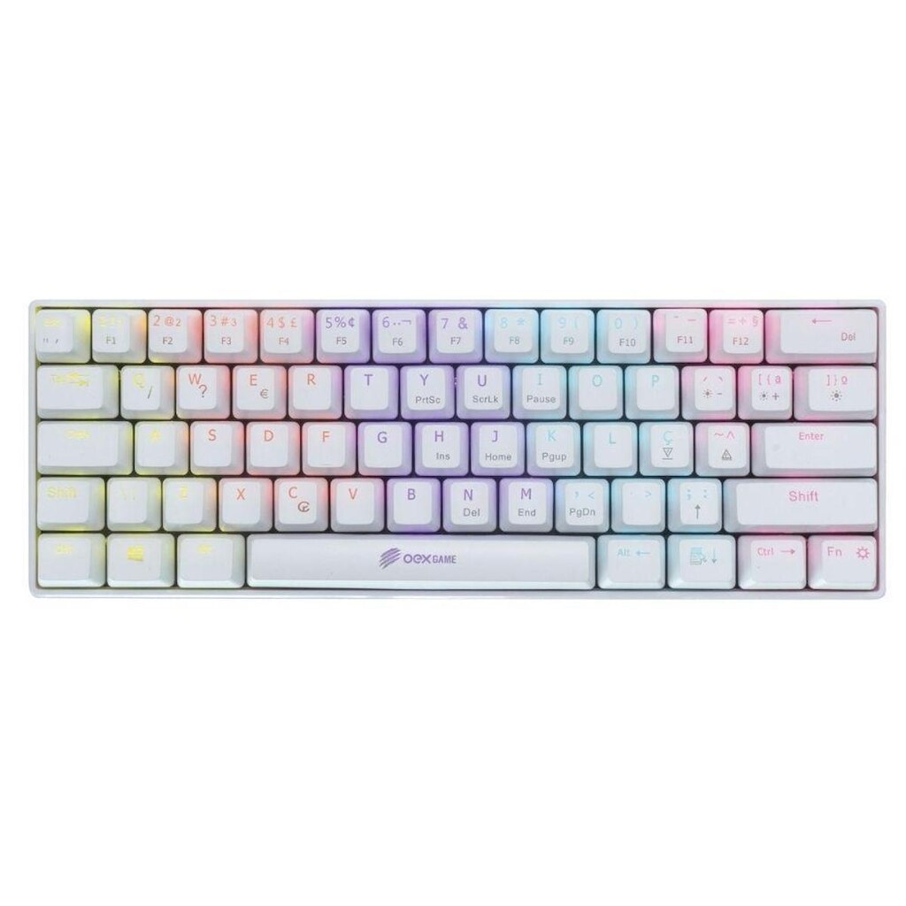 Mini Teclado Gamer Mecanico Ziggy ABNT OEX Game TC607 Branco